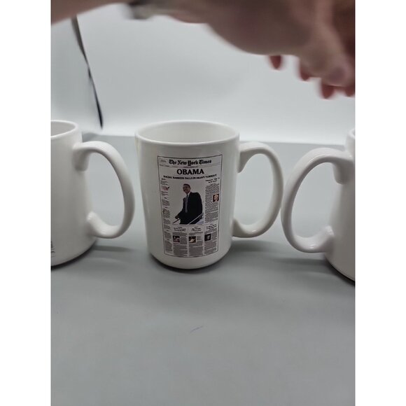 Mug President Barack Obama 44th President White 14 Oz Lot Of 4 Ny Times - Picture 7 of 11